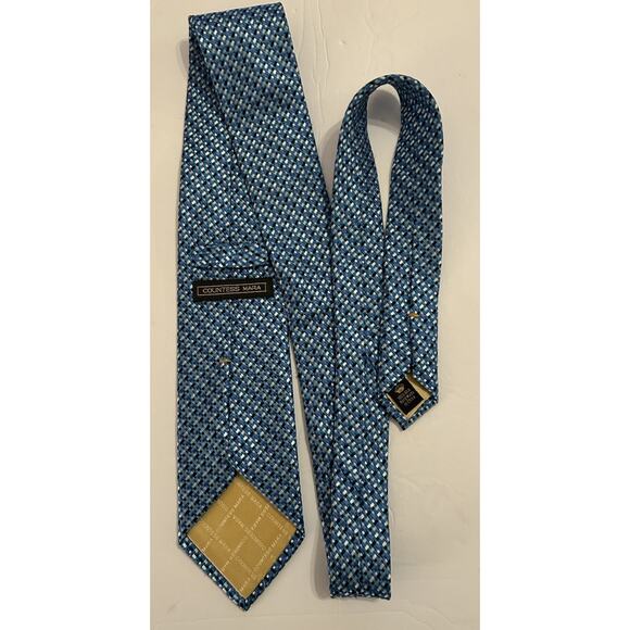 VTG. COUNTESS MARA Rich Blue White Geometric Checker Board Pattern‎ 3-1/2"x 60" - Picture 4 of 10